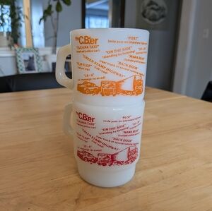 Set Of 1970s Vintage CB'er Slanguage Trucker Mugs